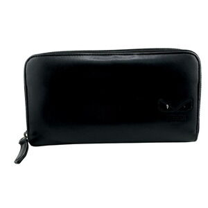 FENDI Bugs Monster Round Long Wallet in Black for Men